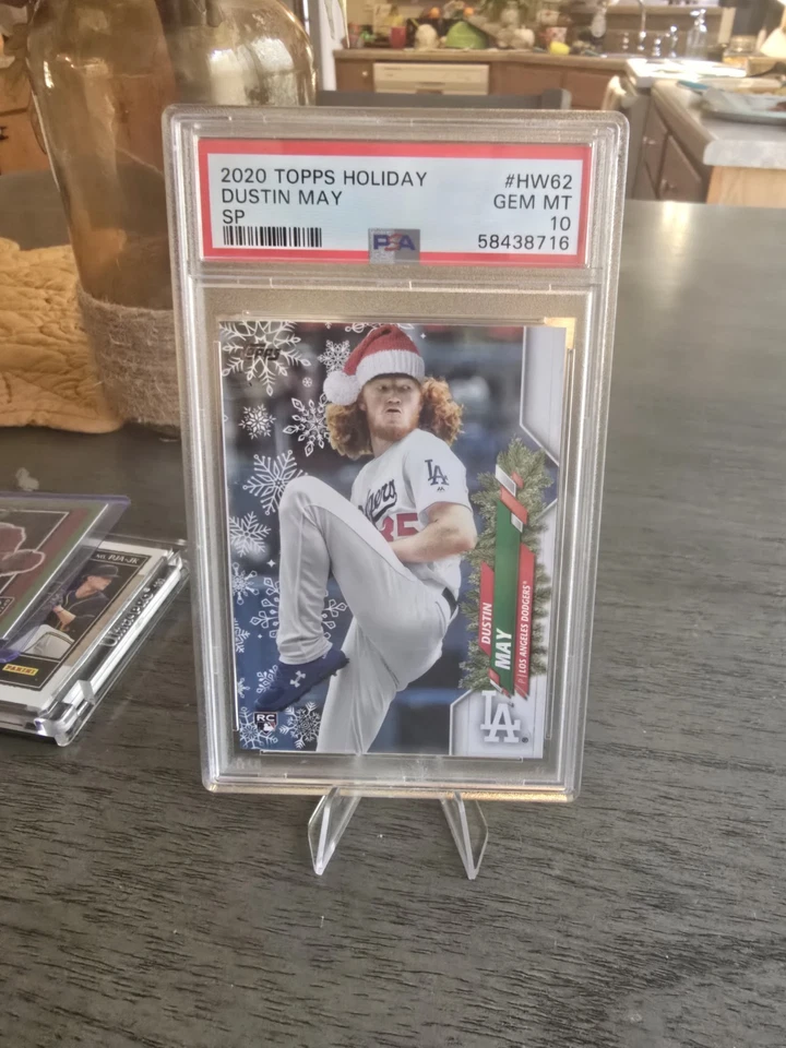 2020 Topps Holiday - Super Rare Short Print Variations Dustin May #HW62 Rookie - Image 1 of 1