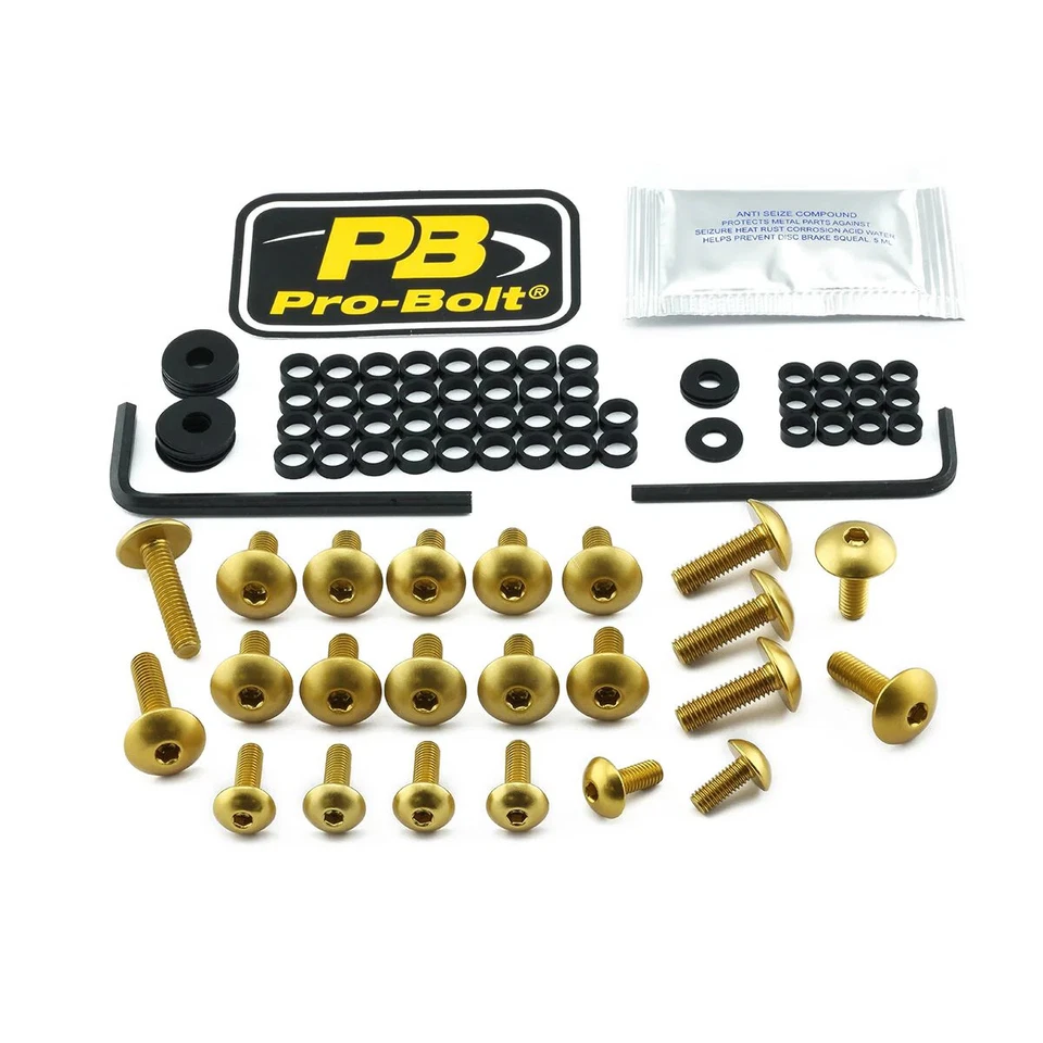 Pro Bolt Motorcycle Aluminium Fairing Bolt Kit Gold For Yamaha MT-09 2014-2016 - Image 1 of 1