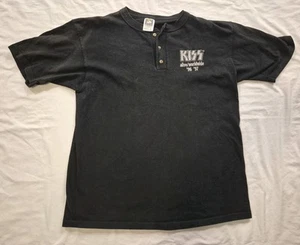 Vintage Kiss Henley Alive/Worldwide Tour 1997 Embroidered Faded Black Size Large - Picture 1 of 7