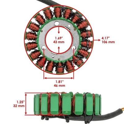 Estator para Yamaha XV1700PC Road Star 1700 Warrior 2003 2004 2005 2006 2007-2009 Foto 1 de 4