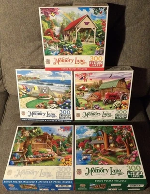 Rompecabezas 5 obras maestras, 300 piezas, alrededor del lago, paisaje de verano Foto 1 de 4