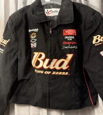 Abrigo Chaqueta Auténtica De Colección Dale Earnhardt Jr Budweiser Racing Chase Talla XXL Negro Foto 1 de 4