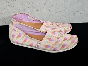 TOM’S Classic Ice Cream Cones Slip On Flats 10w/8.5m - Picture 1 of 6