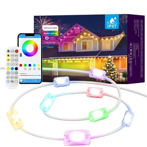 Permanent Outdoor Lights, 100ft Smart RGB+IC House Outdoor Decor Lights, 75 S... - Picture 1 of 7