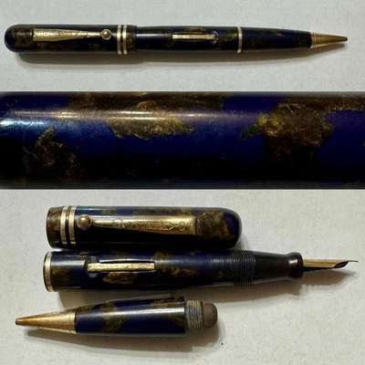 Great Diamond Point P.P. Combo bolígrafo/lápiz Co Imperial azul/bronce 14kt nuevo en caja Foto 1 de 4