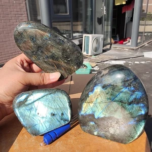 Muestra mineral de forma libre cristal cuarzo piedra lunar labradorita natural 2105 g3 piezas - Imagen 1 de 17