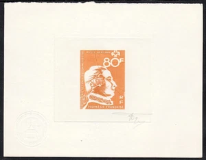 French Polynesia 1968 SC# C47 Artist Die proof in ochre, Louis de Bougainville - Picture 1 of 1