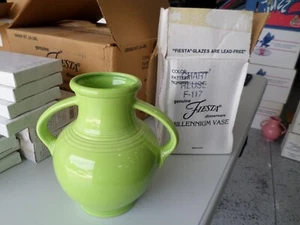 FIESTA CHARTREUSE MILLENNIUM VASE #1 w/Factory Box  "New 1999 Original Stock" - Picture 1 of 6
