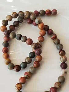 Stabilized Red Creek Jasper 6mm round B Grade Gemstone ( 60 To 66 Beads ) - Picture 1 of 2