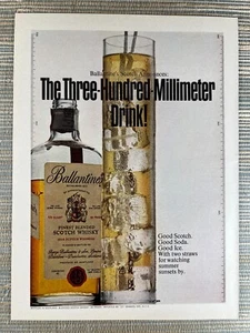 Ballantine's Scotch Whisky 300 Millimeter Drink Soda Ice 1968 Vintage Print Ad - Picture 1 of 1