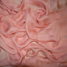 Aigner authentic mulberry silk chiffon fabric Logo 62x180cm Coral Made in Italy