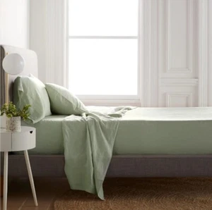 Quince 100% Linen Sage Top Sheet Only! King (1135) - Picture 1 of 7