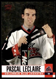 2003-04 Pacific Red Pascal Leclaire R9 Columbus Blue Jackets #94