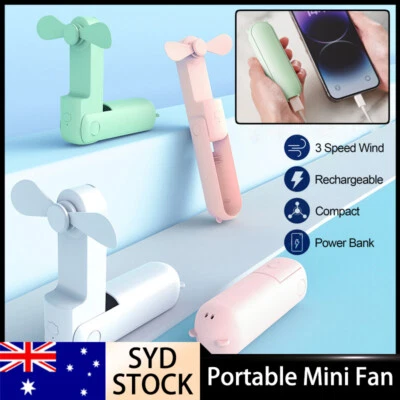 1/2PCS Portable Handheld Mini Fan, USB-C Hand Fan, Portable USB Rechargeable Fan - image 1 of 4