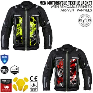 Giacca impermeabile moto uomo tessuto biker rimovibile senza ventilazione CE armature - Foto 1 di 11