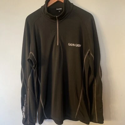 galvin green  Top M Black Insula Technology 1/4 Zip Long Sleeves 24” Pit To Pit - Image 1 of 4
