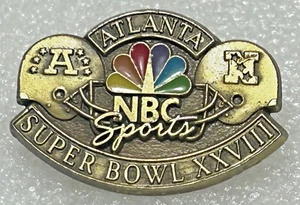 1994 NBC Sports Super Bowl XXVIII Media Pin Atlanta Cowboys Bills NFL Football - Foto 1 di 4