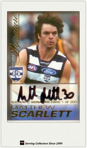 2005 Herald Sun AFL Trading Card Authentic Signature Card S4 M. Scarlett-rare