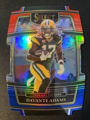 2021 Panini Select Davante Adams DIE CUT RED BLUE #14 Green Bay Packers - Image 1 of 2
