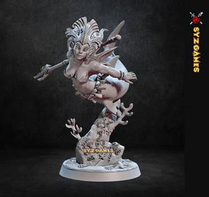 Tryphosa, Mother of the Sharks Pinup Fantasy Miniature DnD RPG Tabletop Game - Picture 1 of 3
