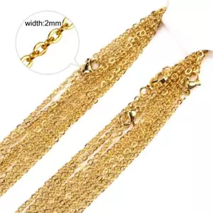 20pcs Wholesale Stainless Steel Gold Tone Necklace for DIY Jewelry Chains - Picture 1 of 5
