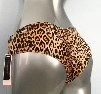 Victoria's Secret Swim Leopard Ruched Back Sexy Cheeky Swim Bikini Bottom Medium - Image 1 of 4