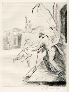 Walter WELLENSTEIN - REUNION - firmato a mano xilografia originale 28 - Foto 1 di 1