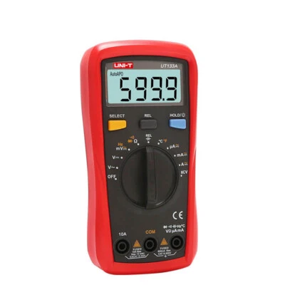 UNIT UT133A Digital Multimeter Strommessgerät AC/DC 10A 600V Ω HZ NCV Temperatur - Bild 1 von 3