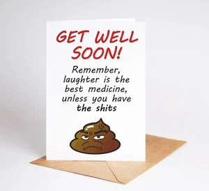 Tarjeta divertida Get Well Soon después de la operación hospitalaria BC596 - Imagen 1 de 3