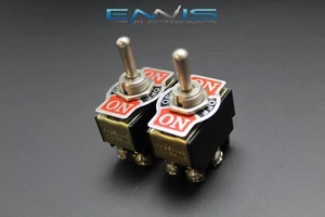 2 PCS TOGGLE SWITCH DPDT CENTER OFF TOGGLE 6 AMP 250V 10 AMP 125V 6 PIN EC-1510 - Picture 1 of 6