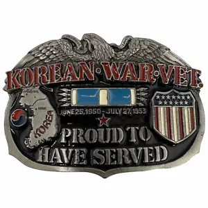 Koreakriegsveteran und stolz darauf Gürtelschnalle USA Great American Vintage 1988 - Bild 1 von 4
