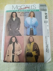 Coat Jacket McCalls Sewing Pattern 3792 Size Y S M L Palmer UC FF Fast Classic  - Picture 1 of 2