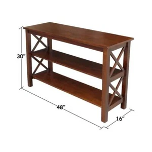 International Concepts Console Table 16" L, Standard Rectangle Wood W/ Shelves - Picture 1 of 9