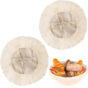 2 Pcs round Bread Proofing Basket Cloth Liner Banneton Basket Liner Baking Dough - Picture 1 of 12