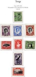 Tonga 1942 KGVI set of mint stamps value to 5 shillings Lightly Hinged - Picture 1 of 1