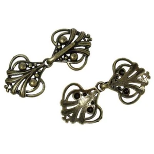 2 Sets Hook Clasps Heart Antique Bronze over Copper 45 x 21mm(1 6/8" x 7/8") - Bild 1 von 3