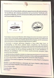 BOLLETTINO ILLUSTRATIVO ITALIA 2020 Nuovo " MODULO PININFARINA " - Foto 1 di 1