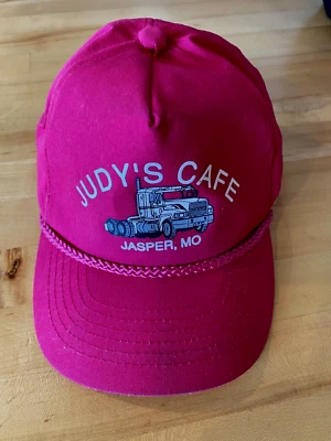 Vintage Trucker Hat JUDY'S CAFE JASPER, MO Pink Snapback - Image 1 of 4