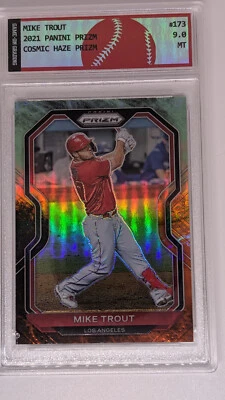 Panini Prizm Cosmic Haze Mike Trout 2021 #173 Los Angeles Angels 9 grados Foto 1 de 2