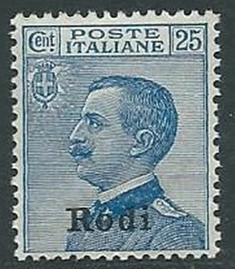 1912 EGEO RODI EFFIGIE 25 CENT LUSSO MNH ** - M57-4 - Picture 1 of 1