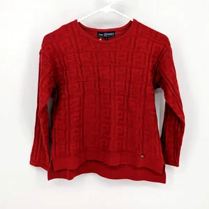 Paul Parker Wool Blend Textured Knit Pullover Sweater Red Men's Size Large - Picture 1 of 6