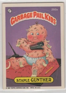 1987 Topps Garbage Pail Kids STAPLE GUNTHER #292a Sticker Card - Picture 1 of 2