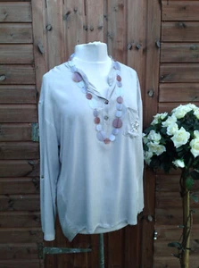 Blusa boutique gris suave sedoso estilo capa 16 capas (£45) trabajo funerario agujeros - Imagen 1 de 4