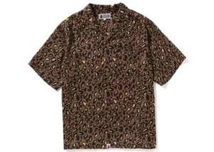 NWT BAPE leopard open collar shirt M - Picture 1 of 11
