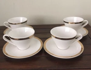 4 Cups & Sauces Porcelain “Vue” Gold Gilding - Picture 1 of 6