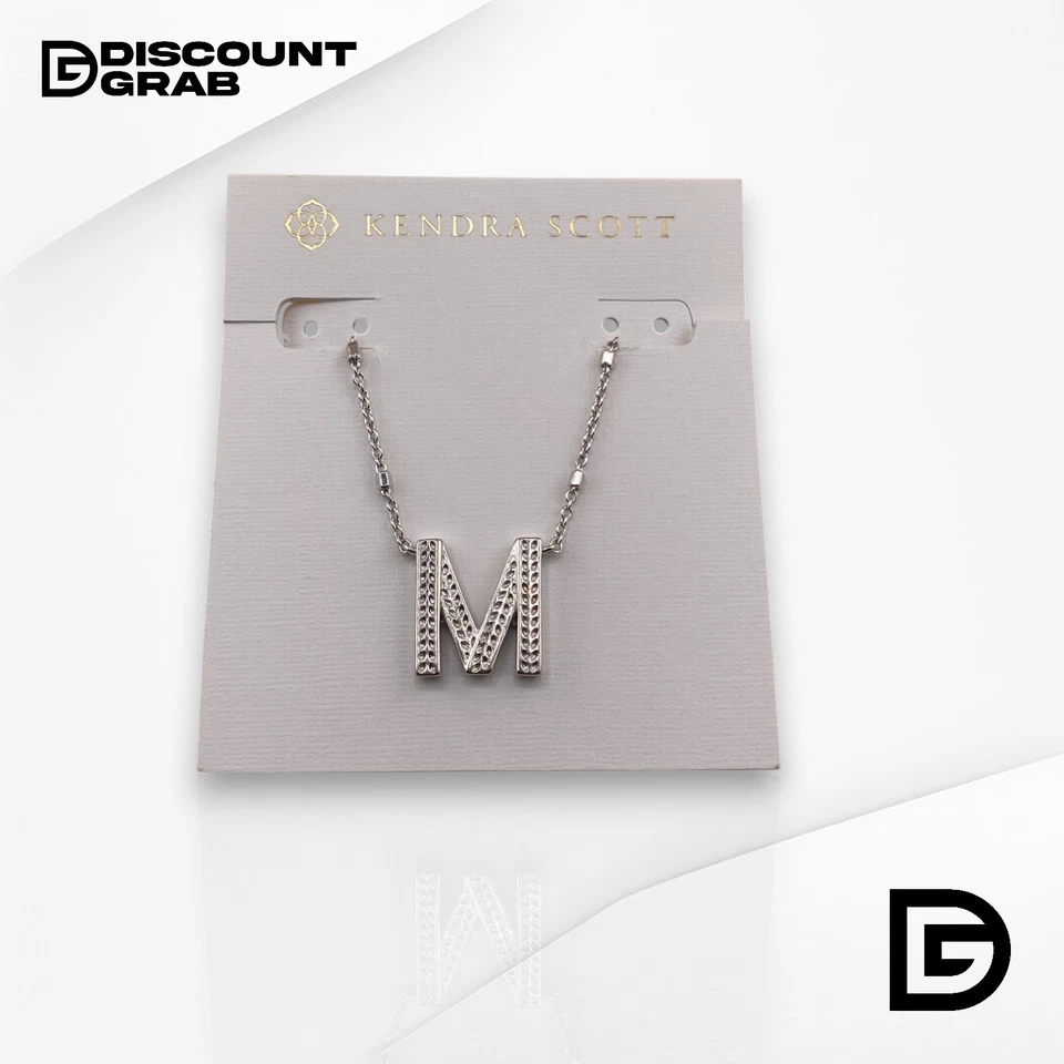 Collar Colgante Kendra Scott Letra M - Acabado Rodio - (NUEVO) Foto 1 de 4
