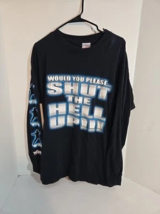 Original 2001 Chris Jericho Y2J WWE Shut The Hell Up Long Sleeve Shirt Size XL - Picture 1 of 12