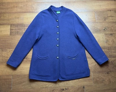 Chaqueta Cárdigan Larga Geiger De Colección Violeta Austria 100% Lana Para Mujer Talla 44 Foto 1 de 4
