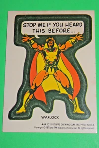 1976 TOPPS MARVEL SUPER HEROES STICKERS Warlock Stop Me if You Heard This Before - Picture 1 of 6