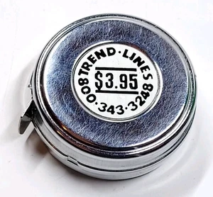 Vintage rund silberfarben Taschenmaßband Werbung Trend-Linien 3 Fuß - Bild 1 von 9